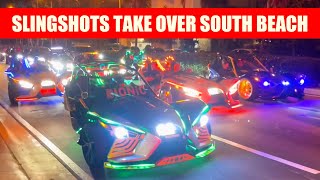 Slingshots Take Over South Beach  2022 Miami Polaris Slingshot Ride [upl. by Ashmead]