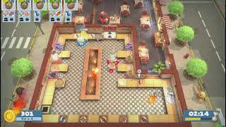 Overcooked 2 All You Can Eat Level Kevin 4 Two Players Three Stars [upl. by Aihpled]