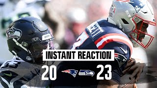 INSTANT REACTION Patriots fall to Seahawks in overtime 2320 [upl. by Ygief771]