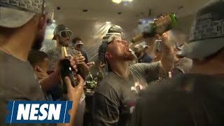 ICYMI Red Sox Celebration Top Notch After Clinching World Series Birth [upl. by Eanar135]