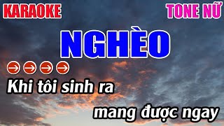 Nghèo Karaoke Tone Nữ  Gm  Karaoke 9999  Beat Mới [upl. by Aisak]