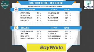 Victorian SubDistrict Cricket Association  South East 2nd XI  Rd11  Oakleigh v Port Melbourne [upl. by Nerti]