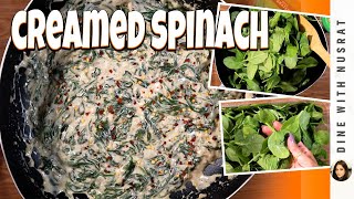 Fast amp Easy Creamed Spinach  The Best Creamed Spinach  Creamed Spinach Steakhouse Style [upl. by Bouzoun]