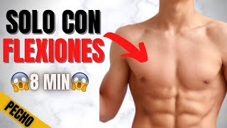 RUTINA de PECHO con FLEXIONES en 8 MIN🔥  ADIOS PECTORALES FLACIDOS ALTA INTENSIDAD [upl. by Snebur]