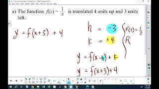 Math 301 Lesson 11 Part II Horizontal and Vertical Translations continued [upl. by Jada]