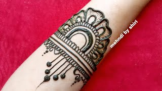 new stylish back hand mehndi design 2024  easy mehndi design  mehandi ka design  back side mehndi [upl. by Adnilra41]