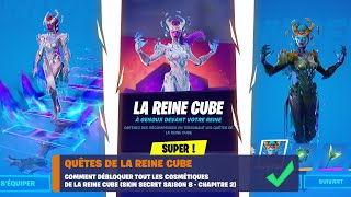 Comment débloquer GRATUITEMENT les PAGES 1 et 2 de la Reine Cube  Quêtes de la Reine Cube Fortnite [upl. by Namra235]