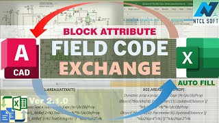 AutoCAD Block attribute FIELD codes tofrom Excel V210 [upl. by Nivlen369]