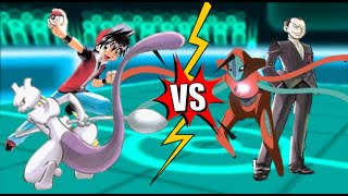 Red Mewtwo vs Giovanni Deoxys Pokemon Adventures [upl. by Shulins]