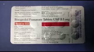 Besicor 25 Tablet  Bisoprolol Fumarate Tablets Usp 25mg  Besicor 25mg Tablet Uses Side effects [upl. by Utley]