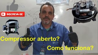 Como funciona o compressor aberto  Aula 14 Refrigeração Doméstica [upl. by Haida564]