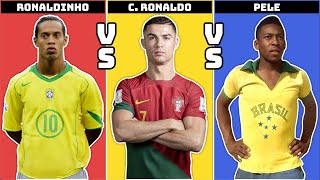 Ronaldinho vs Cristiano Ronaldo vs Pele  Who is the Real GOAT [upl. by Atalante]