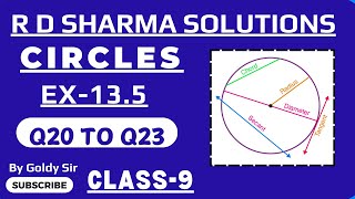 CIRCLES  Ex 135 Q20 to Q23  R D SHARMA MATHS SOLUTIONS  CLASS 9  NCERT NCERT EXEMPLARS [upl. by Kimber]