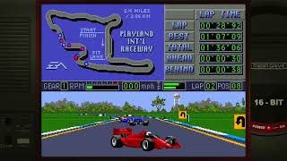 Mario Andretti Racing Single RaceIndy CarPlay landFastest lap Sega Mega Drive Genesis  Emulated [upl. by Loring]