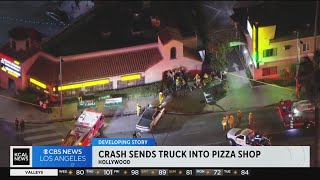 quotSuccessionquot actor Alan Ruck behind wheel of truck that crashed into Hollywood pizza shop [upl. by Nidla]