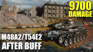 M48A2T54E2 Buffed 9700 Damage  World of Tanks Console [upl. by Raybin]