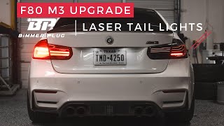 F80 M3 gets Bimmer Plug  Laser Tail Lights Upgrade Amazing Transformation over the OEM lights [upl. by Brackely]