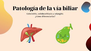 PATOLOGÍA DE LA VÍA BILIAR colecistitis colédocolitiasis y colangitis [upl. by Mallon860]