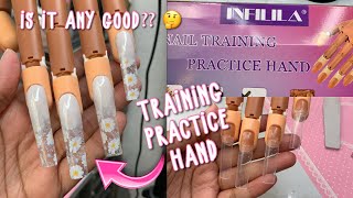 INFILILA PRACTICE HAND REVIEW  Transfer Foils Ombre  Not Polish Acrylics [upl. by Aliac938]