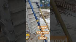 Plywood shuttering vs Mivan aluminium formwork vs plastic formwork system formworkplasticformwork [upl. by Audrie558]