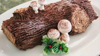 Christmas Yule Log Cake Recipe [upl. by Naes]