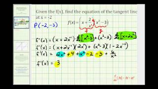 Ex Find the Equation of a Tangent Line Using the Product Rule [upl. by Nannarb]