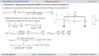 Dynamique des structures Exercice 7 [upl. by Ahsratal725]