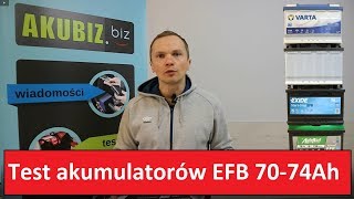 Akumulatory EFB 70Ah TEST [upl. by Hsemar246]