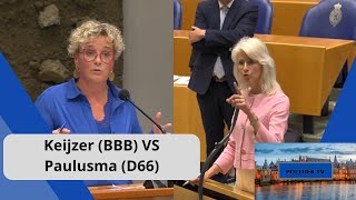 Keijzer BBB VS Paulusma D66 quotU bent de FEITEN aan het VERDRAAIEN het is ANDERS dan u wiltquot [upl. by Geminian]