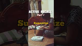 Active Recall method to remember more efficiently for exam apsc adre studyvlog study [upl. by Ailahk212]