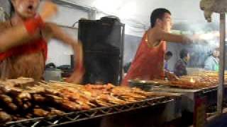 Meat Stick Dancers at Qingdao International Beer Festival [upl. by Gino]