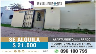 En Alquiler Apartamento 1 Dormitorio  Prado [upl. by Calli]