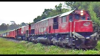 Trem Passageiros Serra Verde e RUMO Ferrovia Curitiba  Paranaguá  Dupla de GT22 em Pinhais  PR [upl. by Dannel]