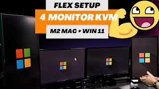 Maximize Your Workspace A Guide to 4 Monitor Setup with KVM Switch for Windows 11 amp Mac Mini Users [upl. by Imena]