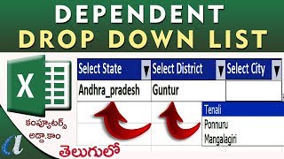 Dependent Drop Down List in Excel Telugu  State Mandal Place  computersaddacom [upl. by Larcher]