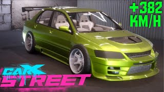 Carx Street Mitsubishi Lancer Evo 9 Ev9 Build Built Tune Tuning Customization Upgrade Top Speed [upl. by Krebs]