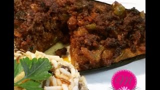 Gefüllte Auberginen mit Reis Rezept الباذنجان المحشي مع الأرز على الطريقة التركية [upl. by Reniti]