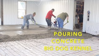 Pouring a concrete floor in a big dog kennel [upl. by Bevvy570]