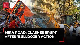 Clashes in Mumbais Mira Road Fresh bouts of violence erupt after bulldozer action on January 23 [upl. by Yrrah468]