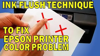 SOLVED COLOUR PRINTING PROBLEM ON EPSON L3250 L3210 L3110 L3150 etc with EPSON INK FLUSHING [upl. by Craven668]