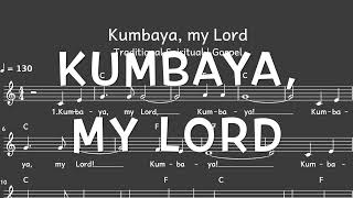 Lied Kumbaya my Lord Spiritual Gospel  Melodie Akkorde NotenText [upl. by Galina58]