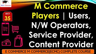 L35 M Commerce Players  Users NW Operators Service Provider Content Provider  ECMC Lectures [upl. by Michal]