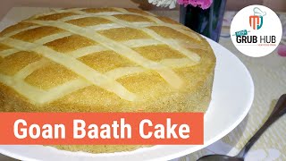 Goan Baath Cake Recipe  Batica  Flourless Coconut amp Semolina Cake  Nariyal aur Suji ka Cake Batk [upl. by Meerak]