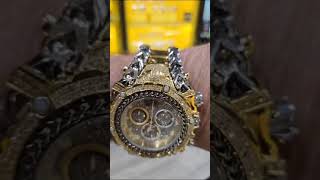 Invicta Reserve Gladiator 29 Carat Diamond Swiss Ronda Z60 Mens Watch  58mm Steel Gold 35059 [upl. by Giark]