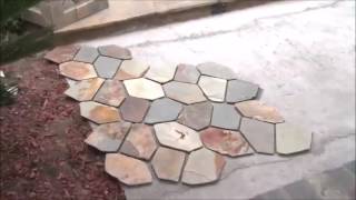 How To Install Flagstone  Americas Stone Company  Meshed Flagstone Installation [upl. by Fraase]