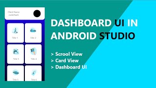 Make A Dashboard UI  Android Studio  In Hindi  Source Code ↧ [upl. by Ybocaj]