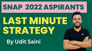 SNAP 2022  Last Minute Strategy to Crack SNAP 2022 [upl. by Hgielime]