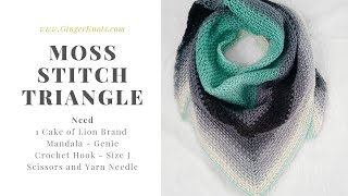 How to Crochet a Triangle Scarf with Moss Stitch [upl. by Edgardo]