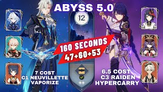 Abyss 50 C1 Neuvillette Vaporize amp C3 Raiden Overload Continuous 160s [upl. by Leigha358]