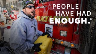 Truckers react to Trudeau using emergency powers [upl. by Canute]